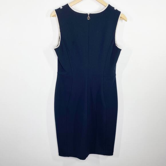 Tommy Hilfiger Navy Blue Split V-Neck Sleeveless Dress Women's Size 8 - Picture 2 of 6
